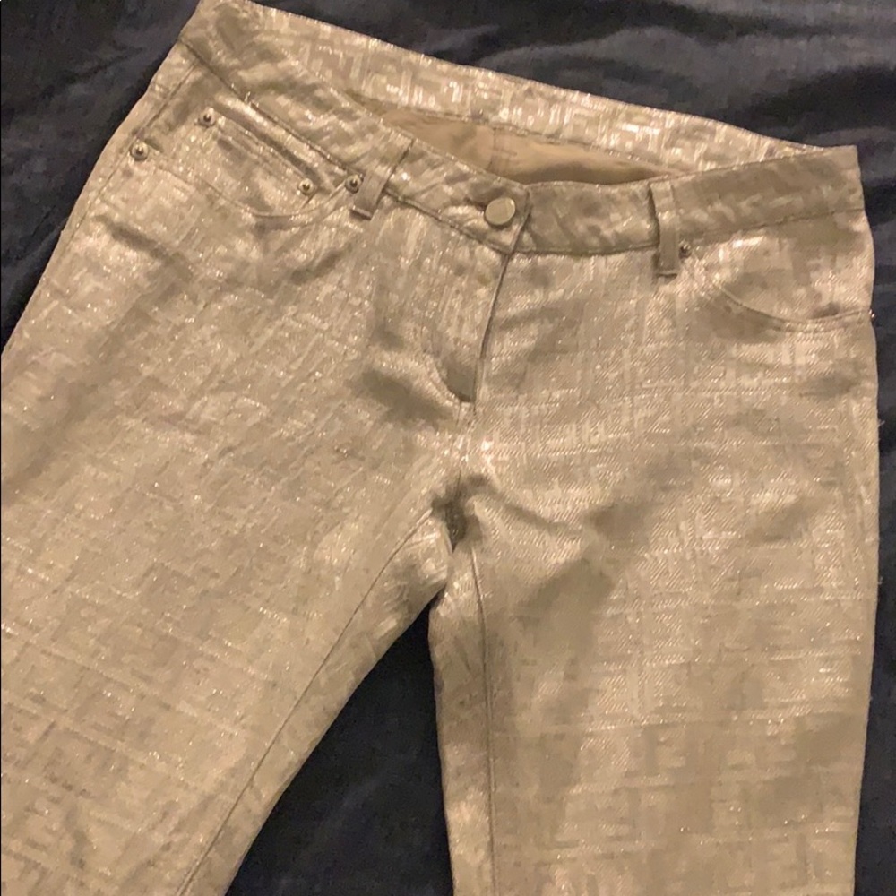 Metallic fendi pants